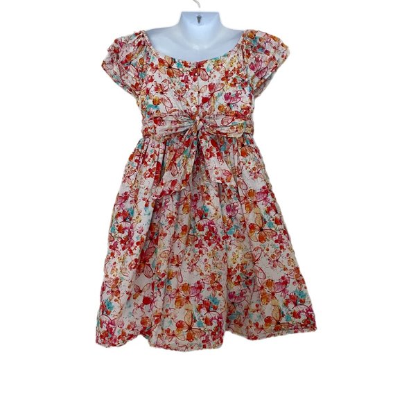 Pastourelle NYC Girls Toddler Butterfly Print Double Lined Fit Flare Dress 6 - Picture 6 of 7
